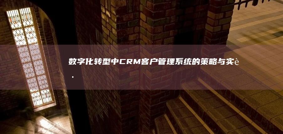 数字化转型中CRM客户管理系统的策略与实践